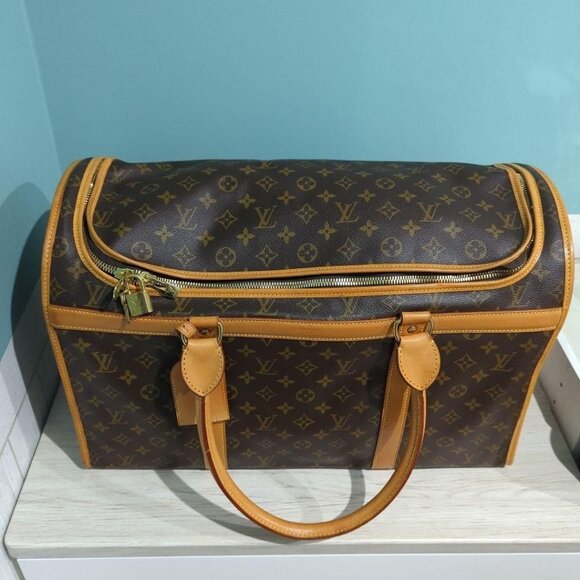 Authentic Louis Vuitton Sac Chien 50 Dog Carrier Monogram Pet Carrier Travel Bag - Picture 5 of 16